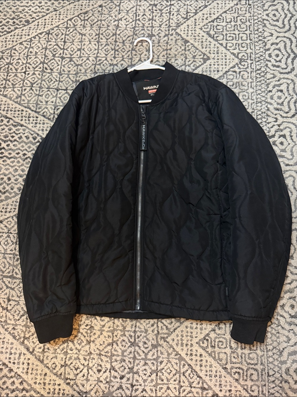 Hawke & Co Men's Quilted Black Bomber Jacket